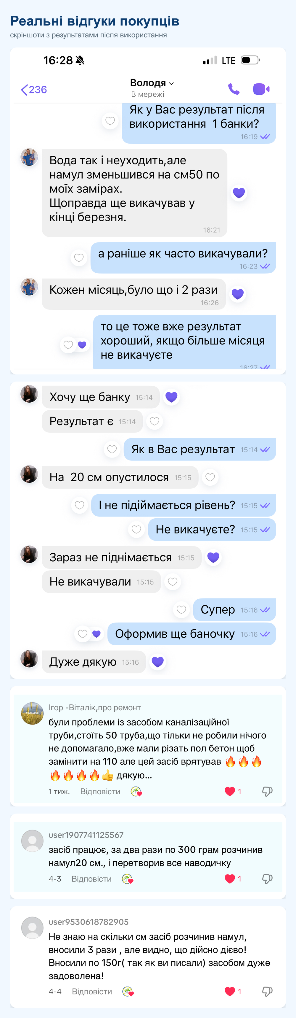 Реальні відгуки покупців